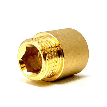 1/2" x 10M Brass Hex Nipple Socket