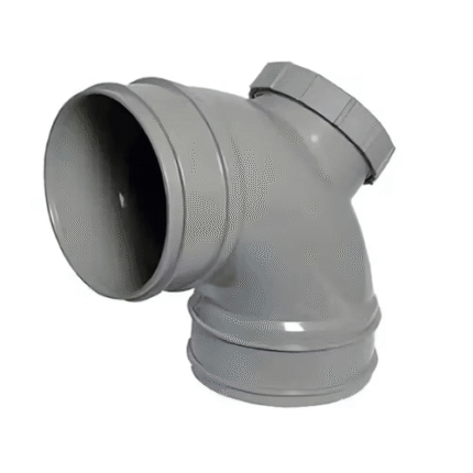 Cosmoplast UPVC Elbow 87° 75mm, Grey, Rigid Chemical-Resistant, Smooth Radius
