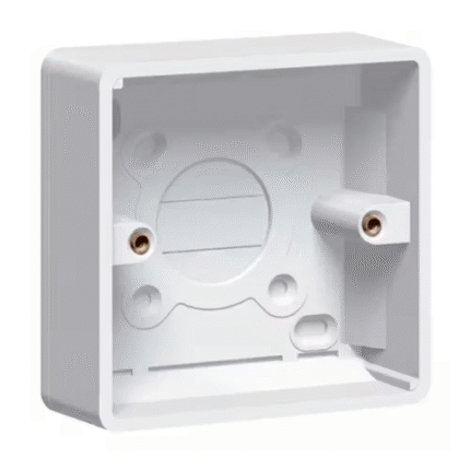 Legrand Synergy PVC Back Box 1-Gang, 35 mm Depth, Screw-fix, Moulded Fixings, and Multiple Knockouts - White