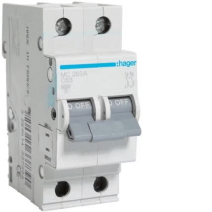 Hager 63A 2P MCB Breaker