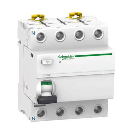 Schneider RCCB 63A 4-Pole 100mA, Earth Leakage Protection, Sensitive, DIN-Rail