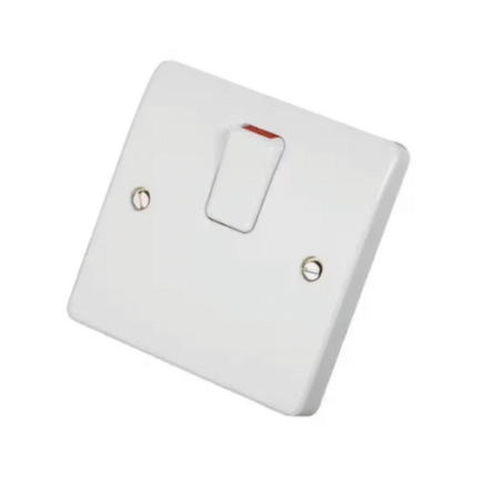 MK DP Switch, 20 A, Double Pole, White, Indicator Lamp