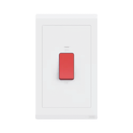 ABB 1 Gang 45Amp Double pole Switch with Neon light, Inora BL143, White