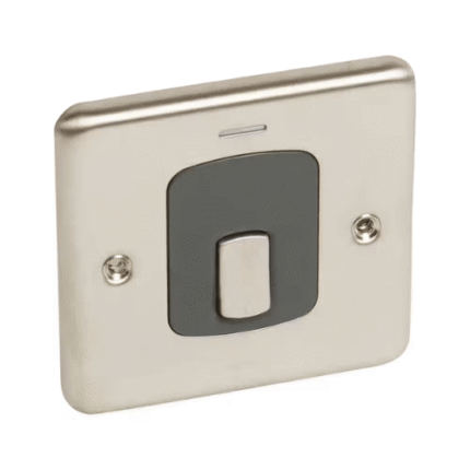 Legrand 20A Water Heater Switch with Neon Indicator, 3x3, Brushed Stainless Steel Finish