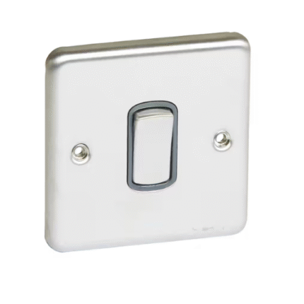 Legrand 1-Gang 2-Way Switch, 3x3, Brushed Stainless Steel Finish