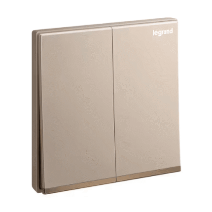 Legrand Galion 2-Gang 1-Way 16AX Switch, Dual Circuits, Single Location, Suitable for Home & Office - Rose Gold