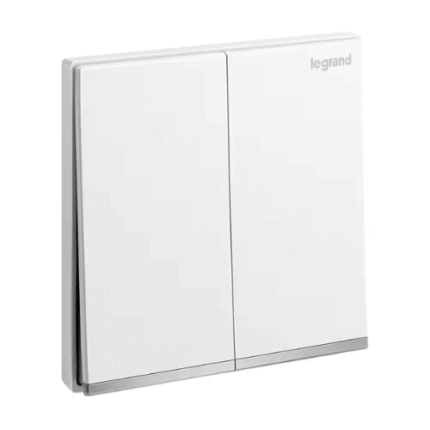 Legrand Galion 2-Gang 2-Way 16AX Switch, Dual Circuits, Two Locations, Suitable for Home & Office - White